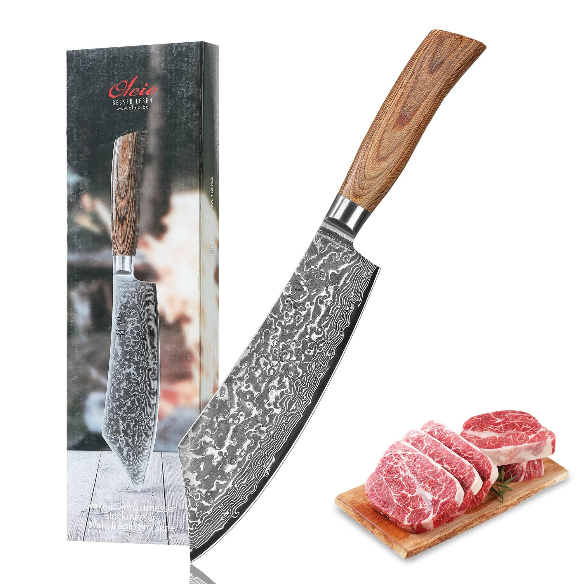 BLOCKMESSER 20 cm - Braun, Holz/Metall (35cm) - Wakoli