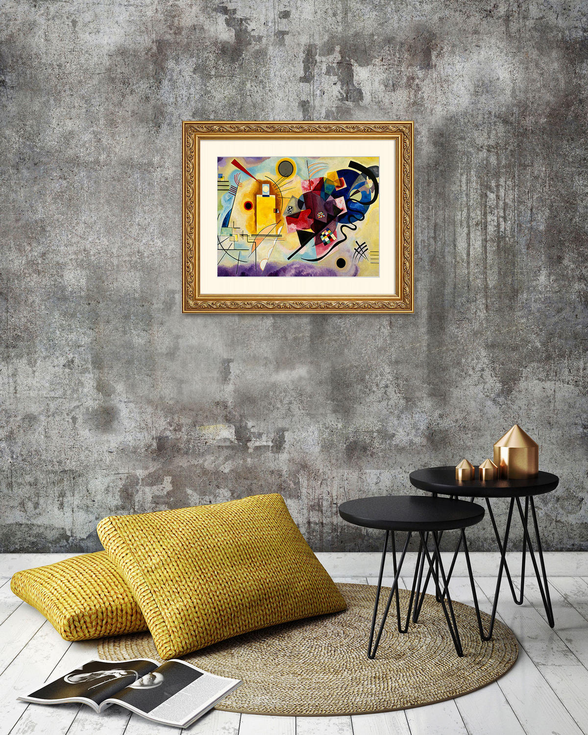 BILD gerahmt 53x63 cm Wassily Kandinsky "Gelb, Rot, Blau" - Gelb, Holz (63/53cm) - artissimo