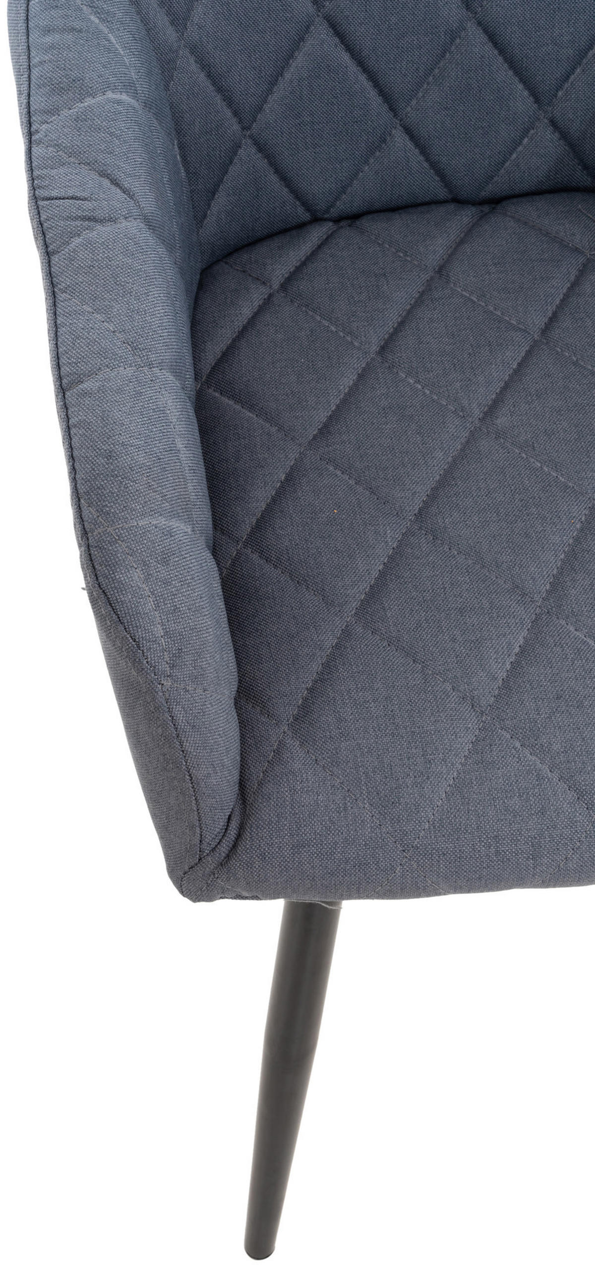 ESSZIMMERSTUHL Shyva Stoff, Gestell Metall matt Schwarz Dunkelgrau - Dunkelgrau/Schwarz, Textil/Metall (47/84/44cm) - TPFLiving