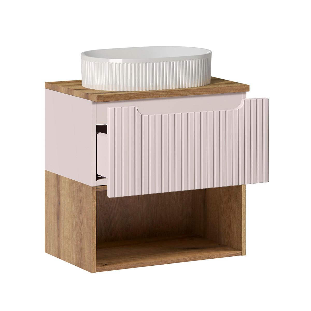 BADMÖBEL 60.4cm Riva 2er-Set Kaschmir - Beige, Holzwerkstoff (60.4/60/40cm) - Petits-meubles