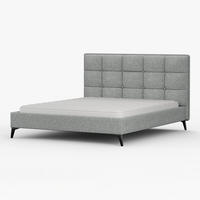 POLSTERBETT SISI, Lattenrost, ohne Bettkasten, gepolsterte Kopfstütze 160/200 in Aschegrau - Hellgrau/Schwarz, Holz/Textil (160/200cm) - imoebel24
