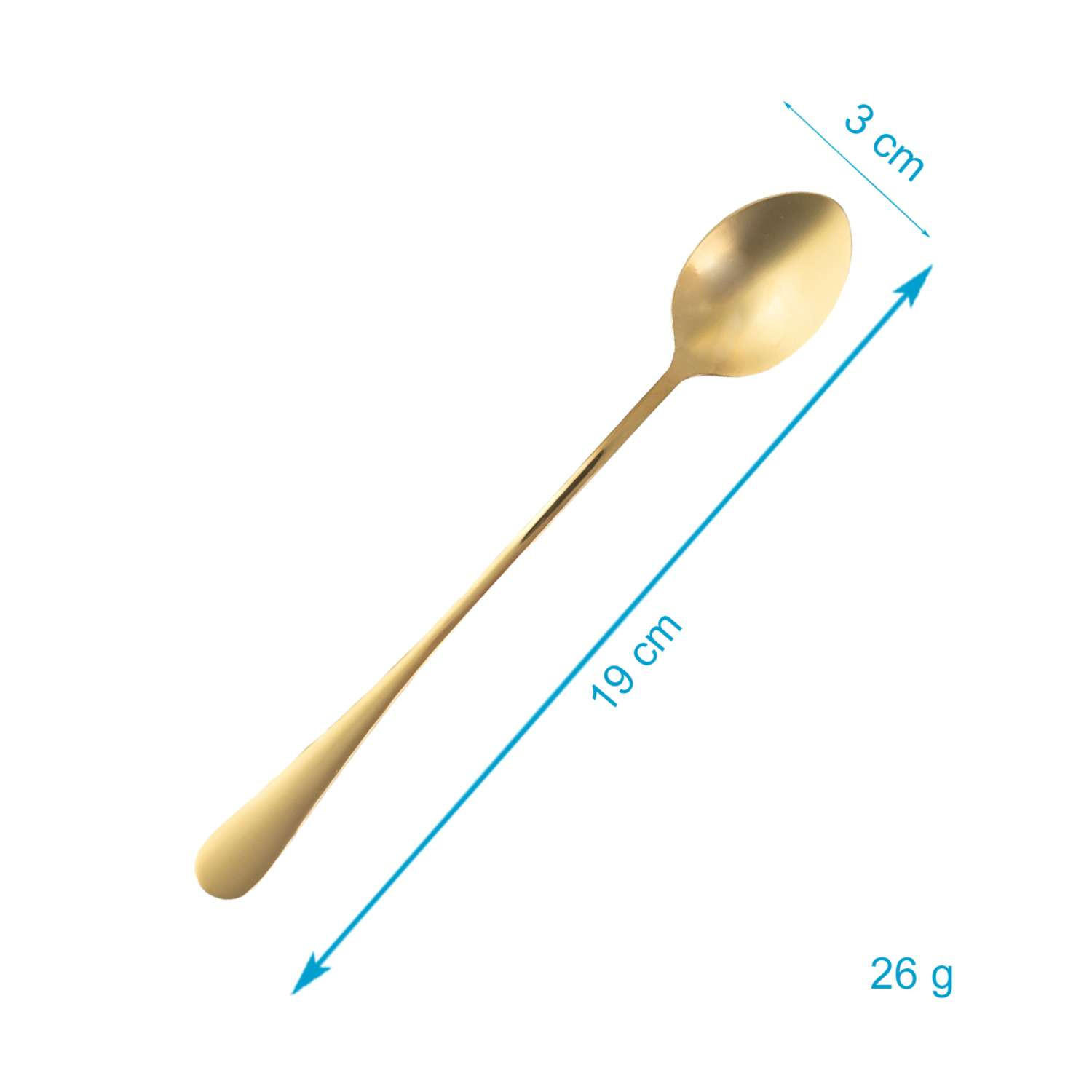 LÖFFEL 19 cm (6er-Set) - Goldfarben, Metall - Intirilife