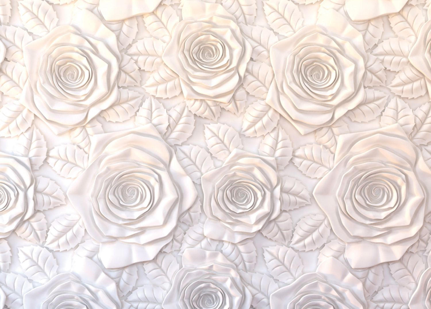 FOTOTAPETE Rosen 360 x 254 cm - Weiß, Papier (360/254cm) - Sanders & Sanders