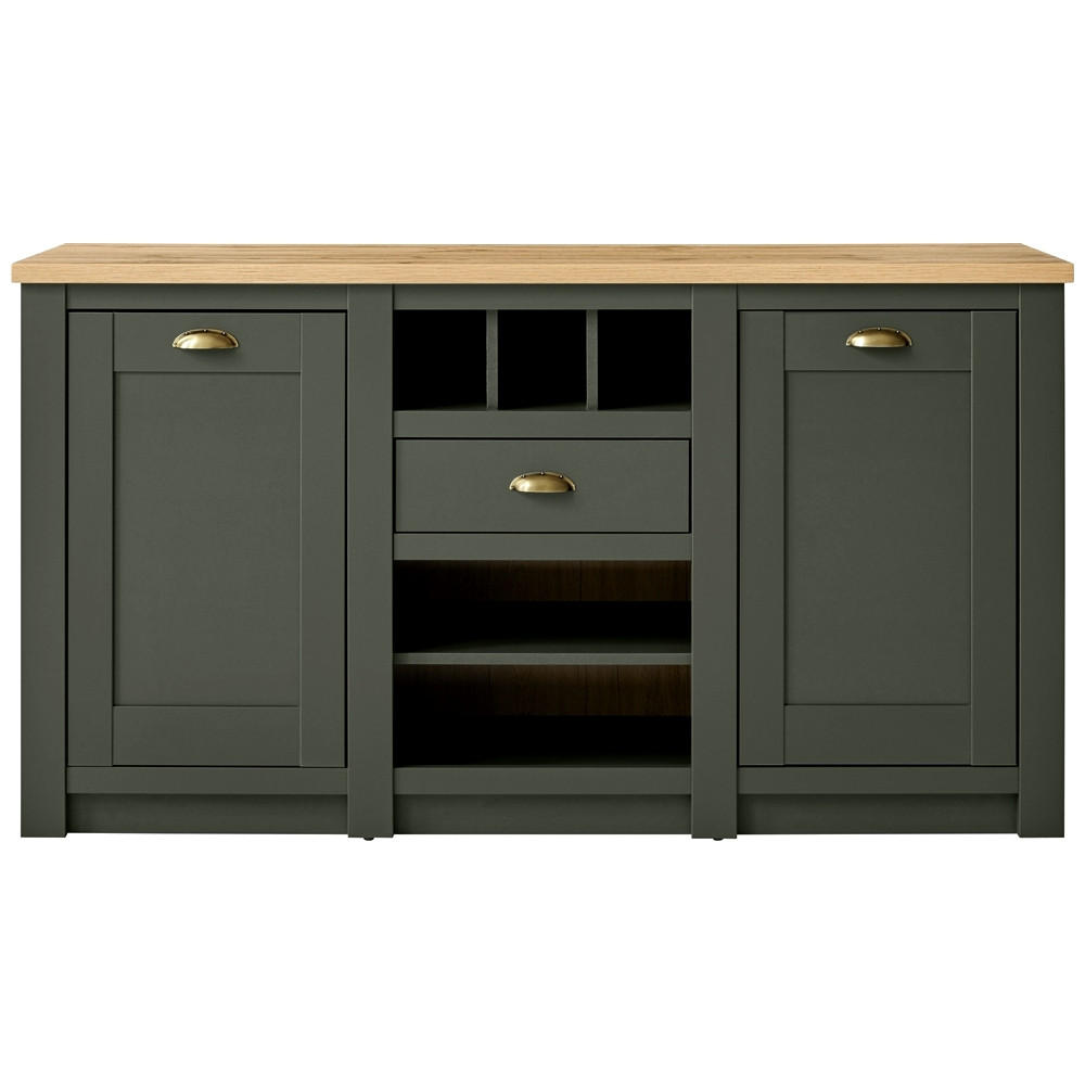 SIDEBOARD Cincinnati-61 - Grün, Holzwerkstoff (145/83/41cm) - Lomado