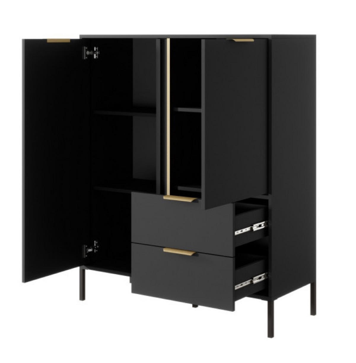 KOMMODE Anthrazit LARYSA Hoch - Graphitfarben, Holzwerkstoff (103.3/123.4/39.5cm) - Sepro Meble