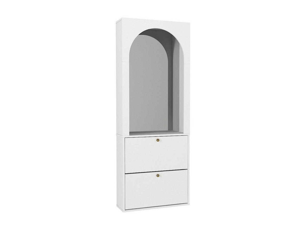SCHUHSCHRANK - 74 cm x 25 cm - holz - weiß Cymora - Weiß, Holz (74/193.1/25cm) - Vente-Unique