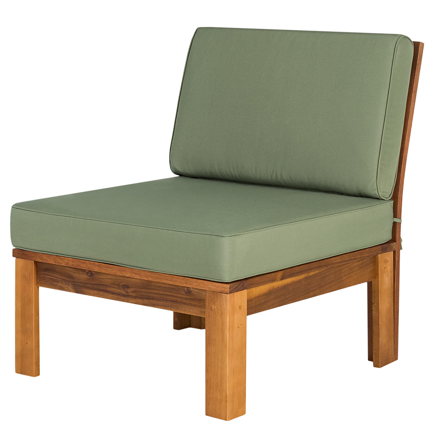 LOUNGESESSEL - Webstoff / Akazie massiv - Olivgrün, Holz/Textil (60/73/71cm) - home24