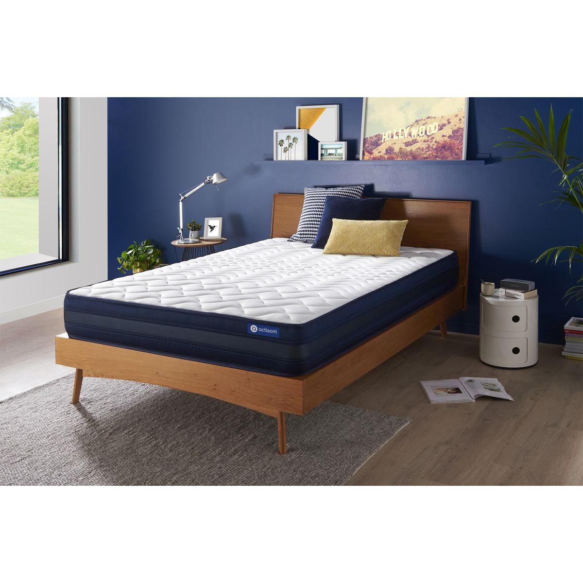 MATRATZE Actiflex tech Taschenfederkern und Memory-Schaum 150 x 195 cm h4 - Weiß, Textil (150/195cm) - ACTISOM
