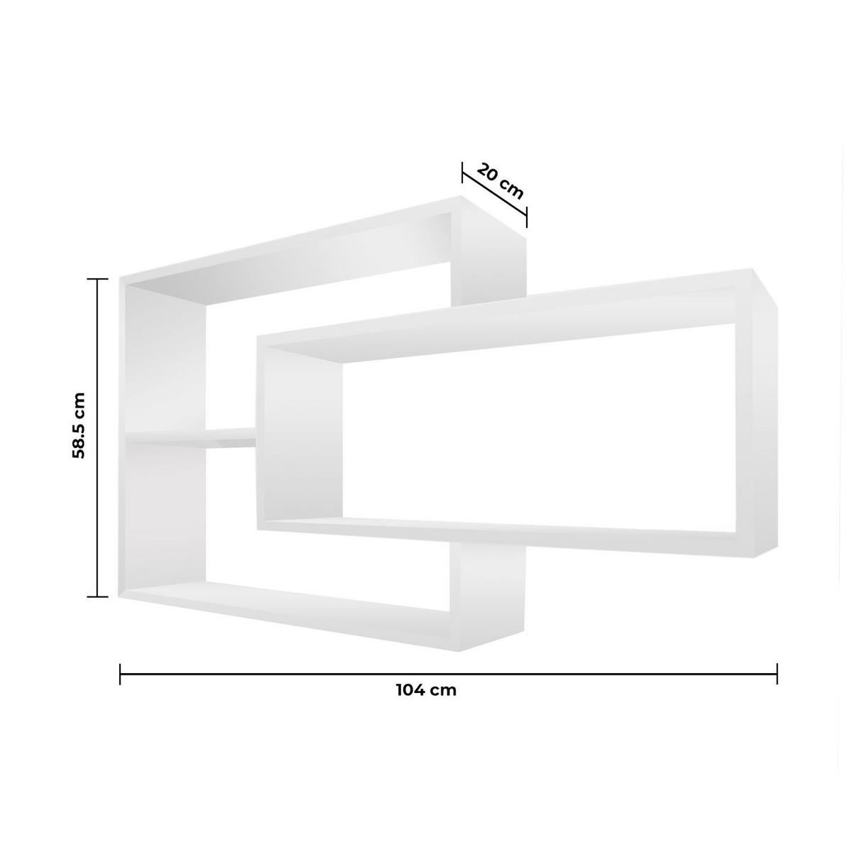SCHWEBEREGAL KARO Weiß - Weiß, Holzwerkstoff (20/59/104cm) - Mein-Regal