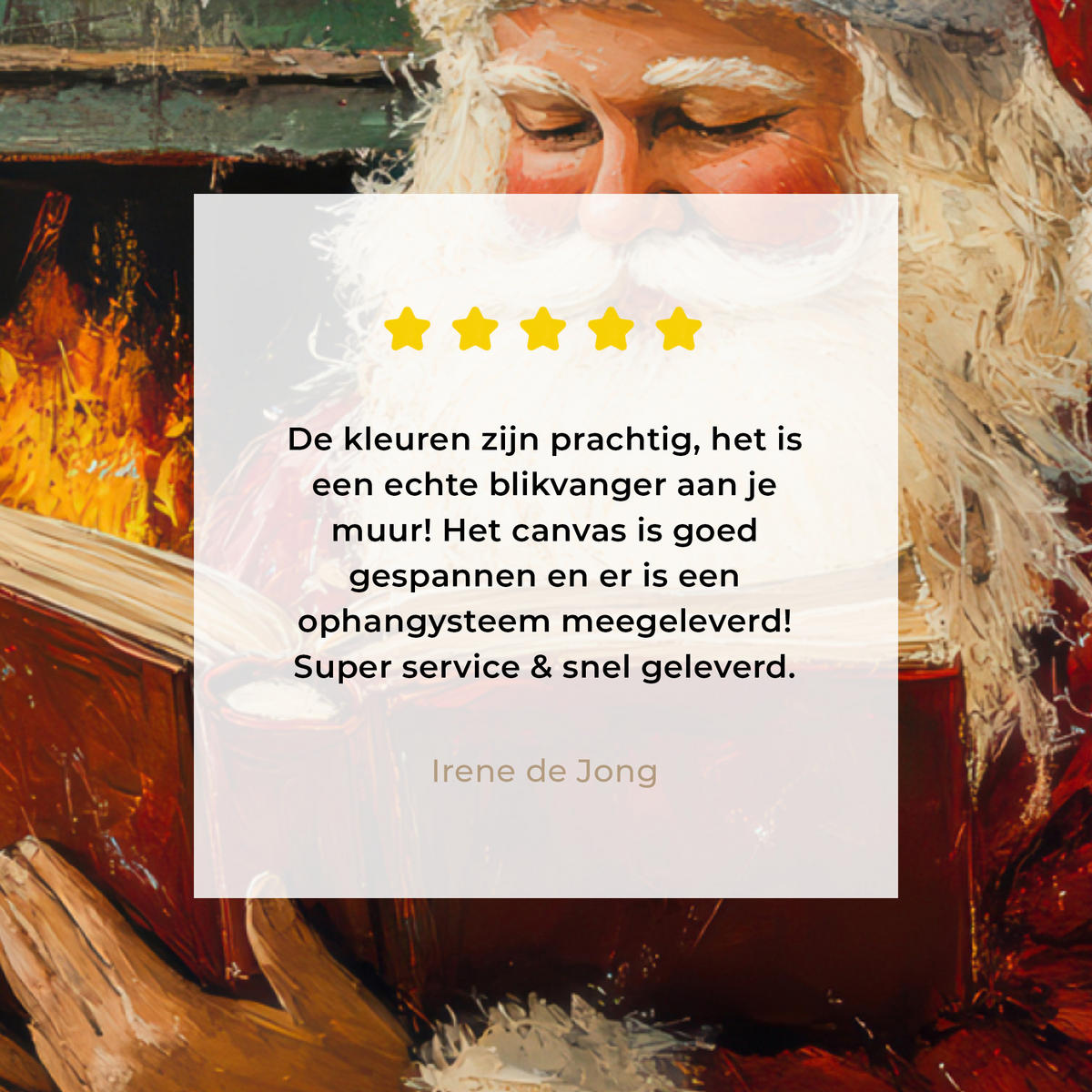 LEINWANDBILD Weihnachten - Weihnachtsmann - Winter - Open Fireside 40x30 cm - Dunkelrot, Textil (40/30cm) - MuchoWow