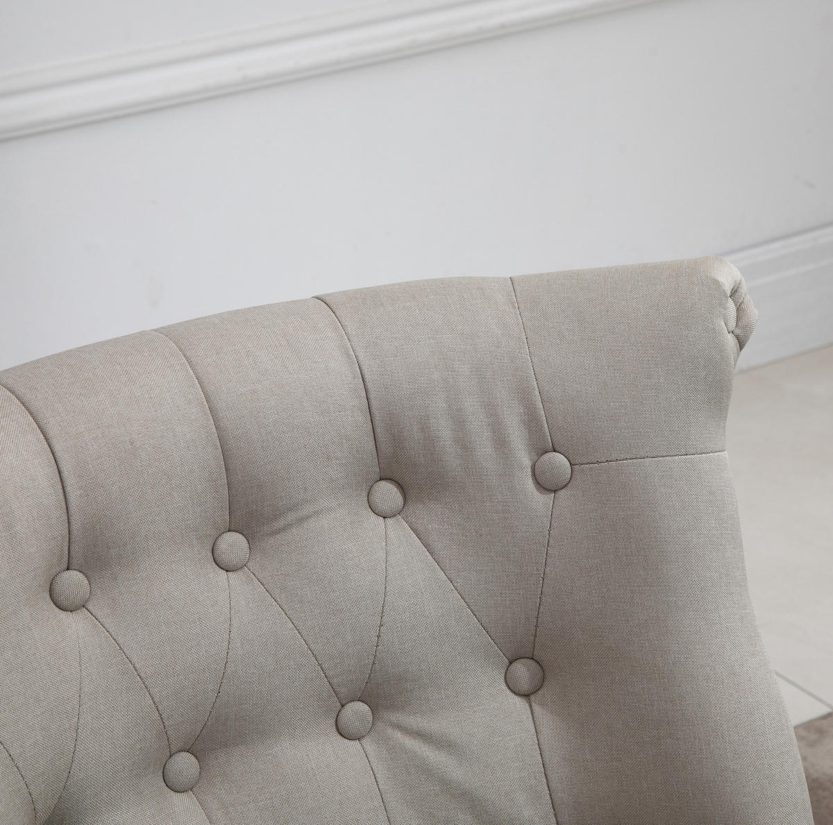 POLSTERSESSEL 67/67/78 cm aus Leinen in Beige – bis 150 kg belastbar - Beige, Textil (67/78/67cm) - BEAOK