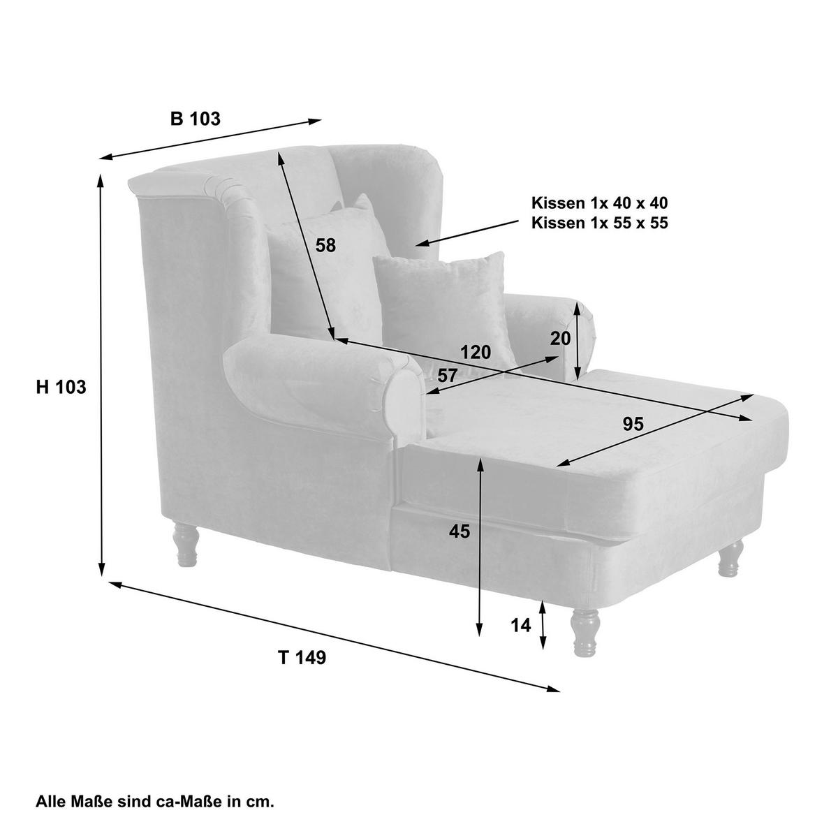 SESSEL XXL inkl. Kissen Karley Samtvelours rot - Rot, Kunststoff (103/103/149cm) - 58aufmkessel