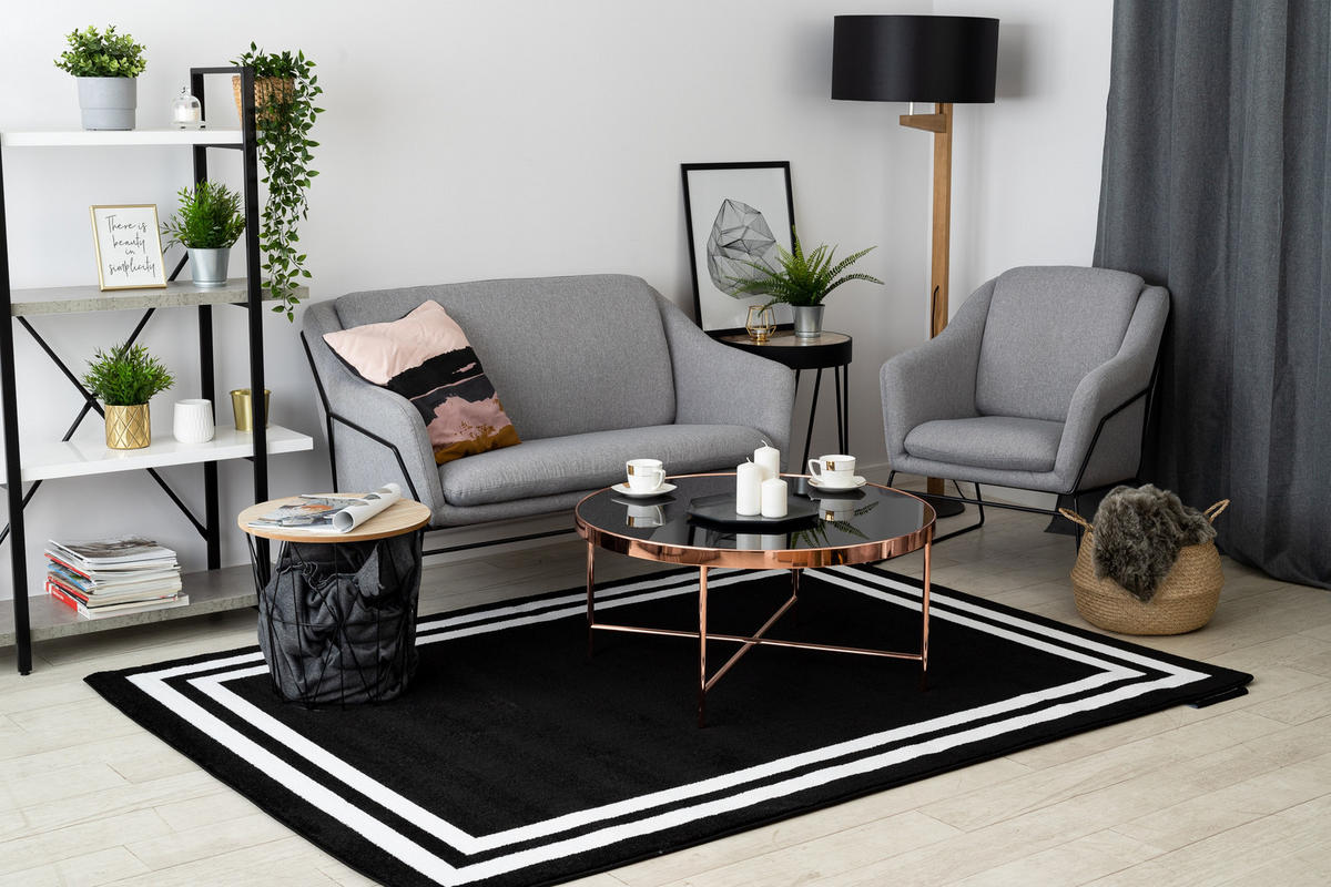 TEPPICH Hampton 80/150 cm - Schwarz, Textil (80/150cm) - rugsX