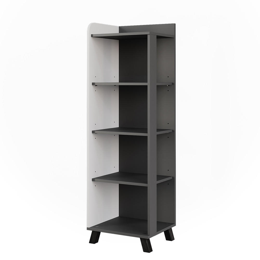BADRUMSHYLLA Karen Antracit/vit 40x128 cm med 4 fack Antracit, Vit 128/40/35 cm