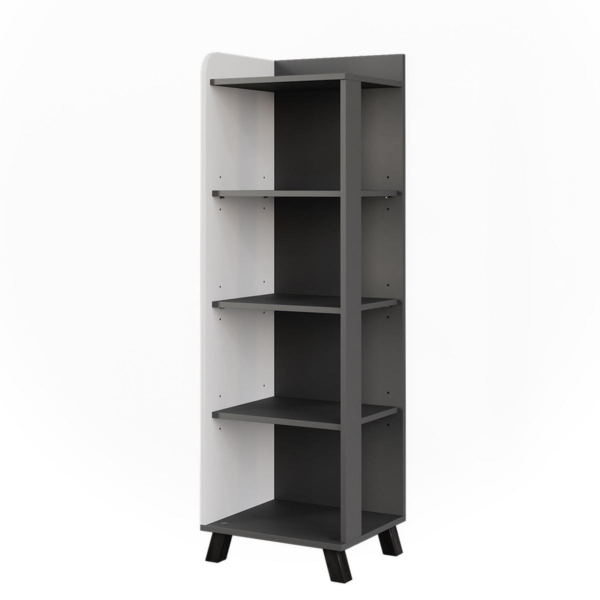 BADREGAL Karen Anthrazit/Weiß 40 x 128 cm mit 4 Fächern - Anthrazit/Weiß, Holzwerkstoff (40/128/35cm) - Vicco