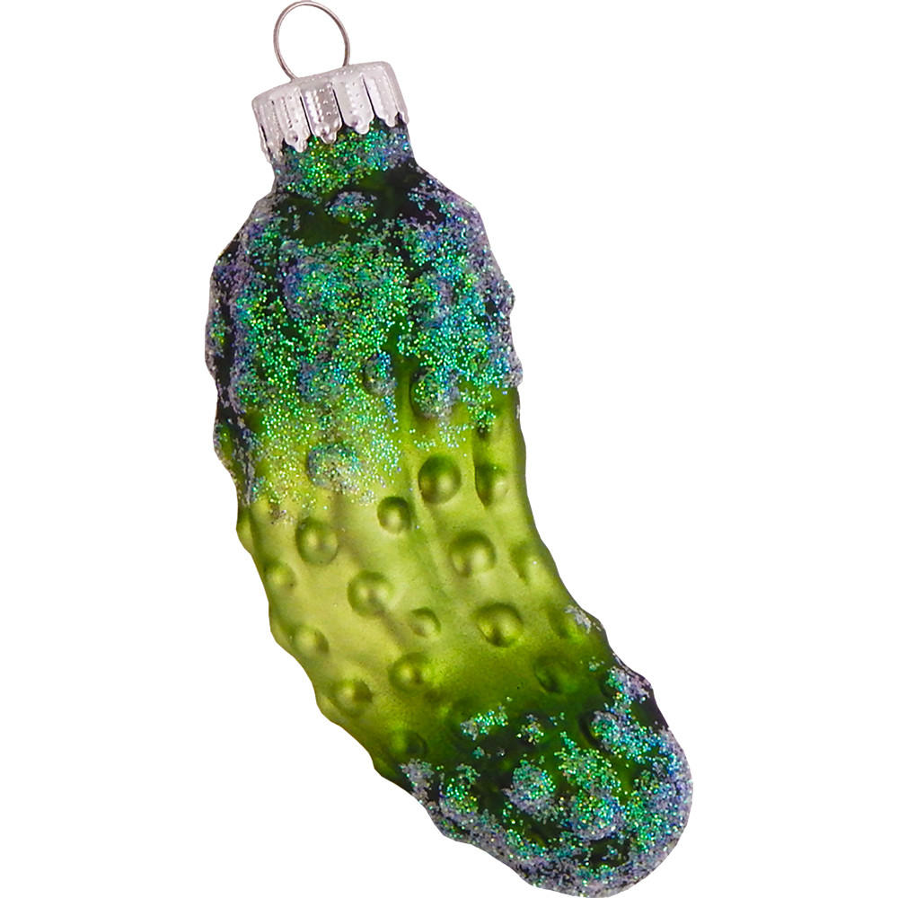 Krebs Glas Lauscha Christbaumschmuck Grün 3x8x3 cm