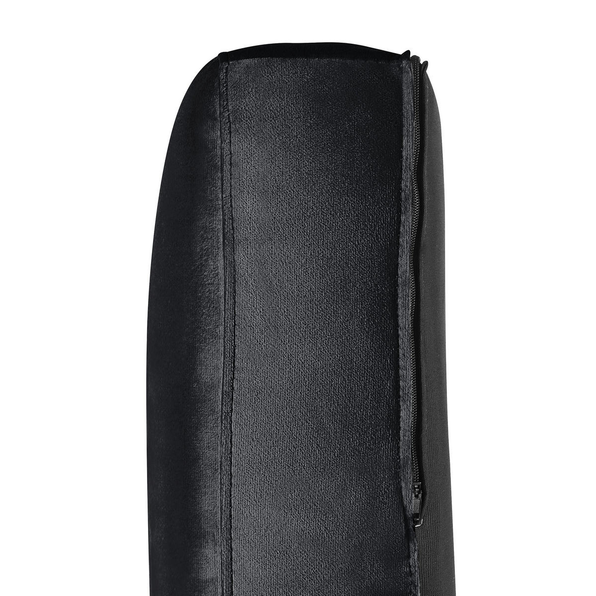 3-SITZER-SOFA Samtstoff Schwarz Arvika - Schwarz, Textil (204/75/78cm) - Beliani