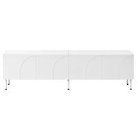 TV-SCHRANK Weiß 180/35/49 cm, 4 Türen, Metallfüße, 3D-Design - Weiß, Holzwerkstoff (180/49/35cm) - PANGIVO