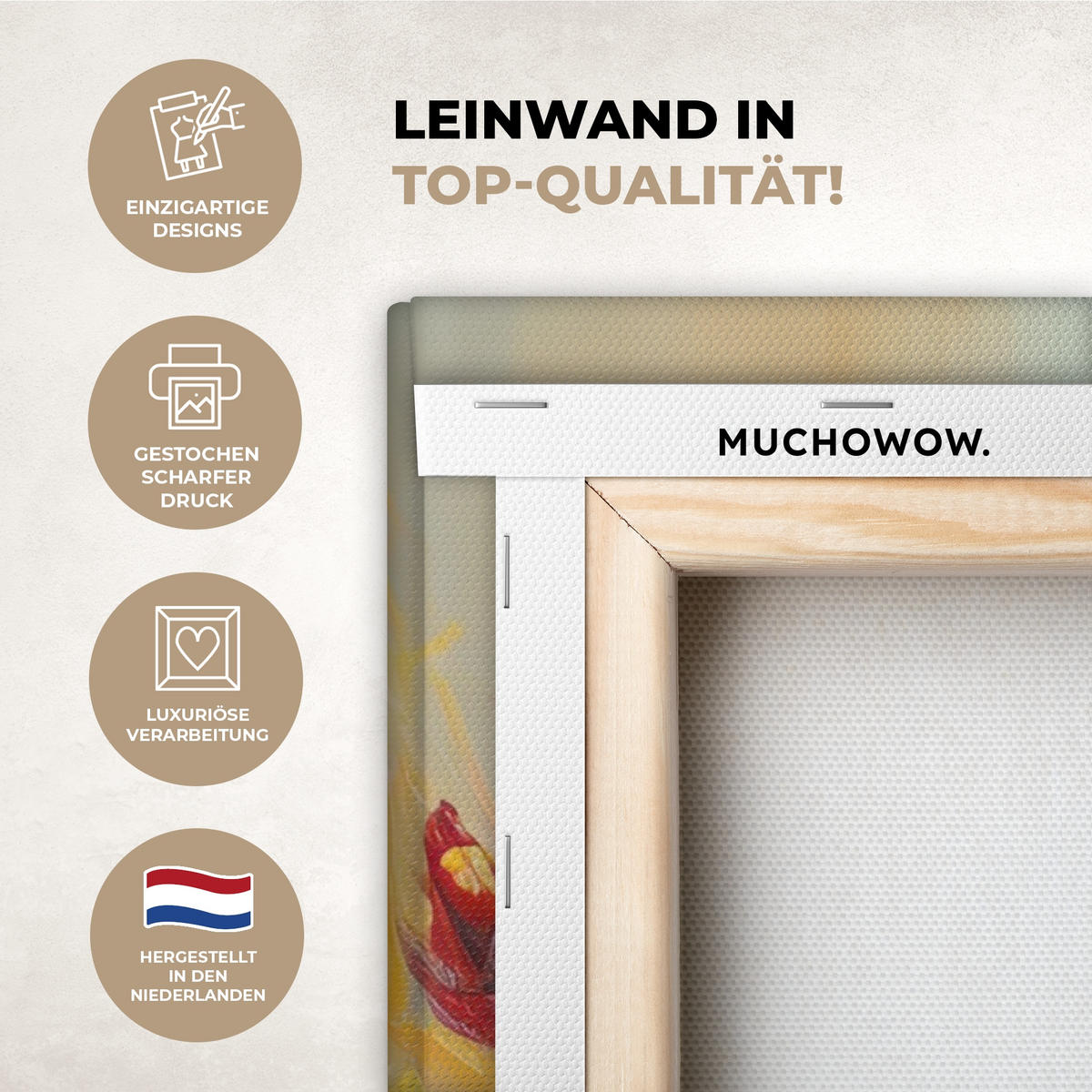 LEINWANDBILD Blumen - Kunst - Natur - Ölgemälde Wanddeko 40x60 cm - Multicolor, Textil (40/60cm) - MuchoWow