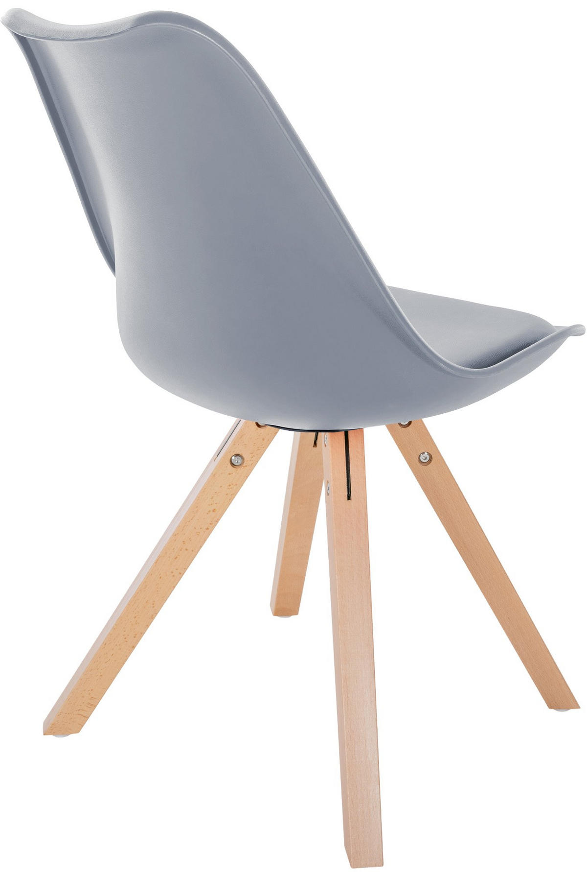 STUHL Kunststoff grau - Naturfarben/Grau, Holz/Kunststoff (48/81/54cm) - CLP