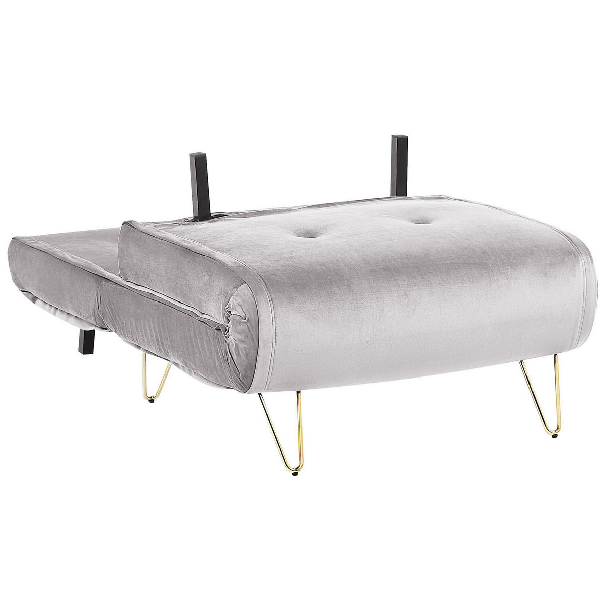SCHLAFSOFA Samtstoff Grau Vestfold - Hellgrau, Textil (85/81/78cm) - Beliani