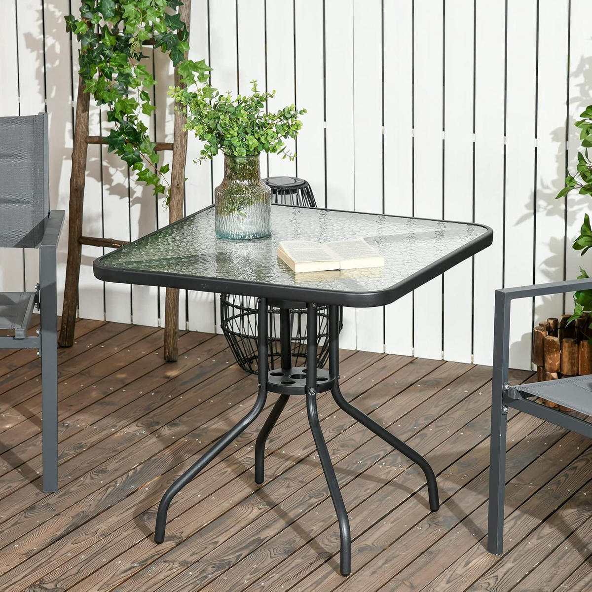 GARTENTISCH quadratisch 60cm - Transparent, Metall (60/60/70cm) - Mat-Haus