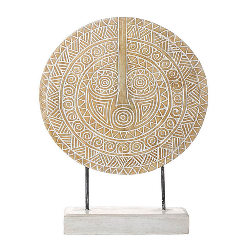 ORNAMENT CARVED 40x11x55 cm, Holz, Weiß-Beige - Beige, Holz (40/55/11cm) - Light & Living