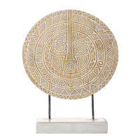 ORNAMENT CARVED 40x11x55 cm, Holz, Weiß-Beige - Beige, Holz (40/55/11cm) - Light & Living