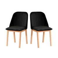 STUHL 2er Set MONTI 1 Buchefarben - Buchefarben/Schwarz, Holz (45/82/45cm) - Leaf Design