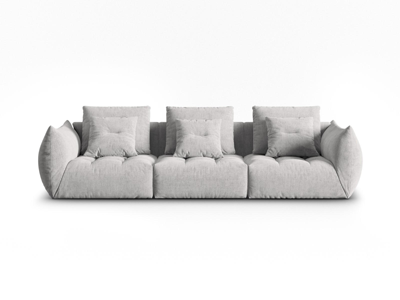 SOFA modular Bloom aus strukturiertem Stoff silber 4 Sitzplätze - Silberfarben, Textil (106/95/332cm) - Micadoni