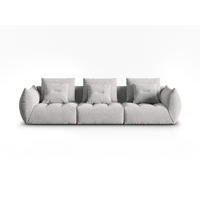 SOFA modular Bloom aus strukturiertem Stoff silber 4 Sitzplätze - Silberfarben, Textil (106/95/332cm) - Micadoni
