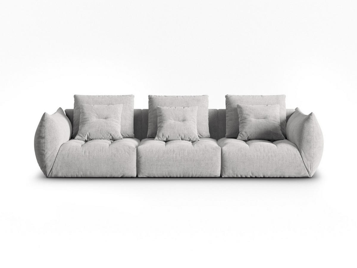 SOFA modular Bloom aus strukturiertem Stoff silber 4 Sitzplätze - Silberfarben, Textil (106/95/332cm) - Micadoni