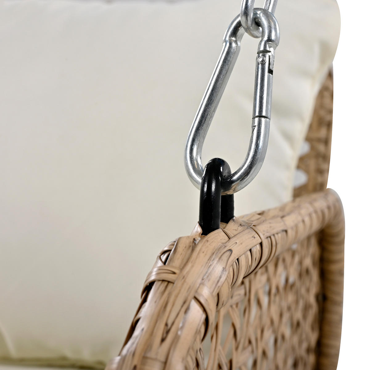 SCHAUKEL 2 Personen Beige PE-Rattan Belastbar 320 kg - Beige, Metall (56/23/113cm) - FLIEKS