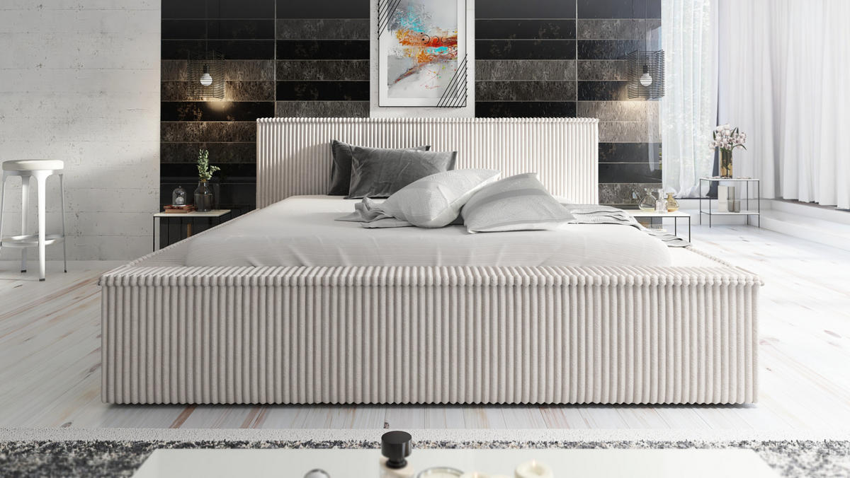 POLSTERBETT RIO 180x200 Beige - Beige, Textil (180/200cm) - A&J MöbelLand