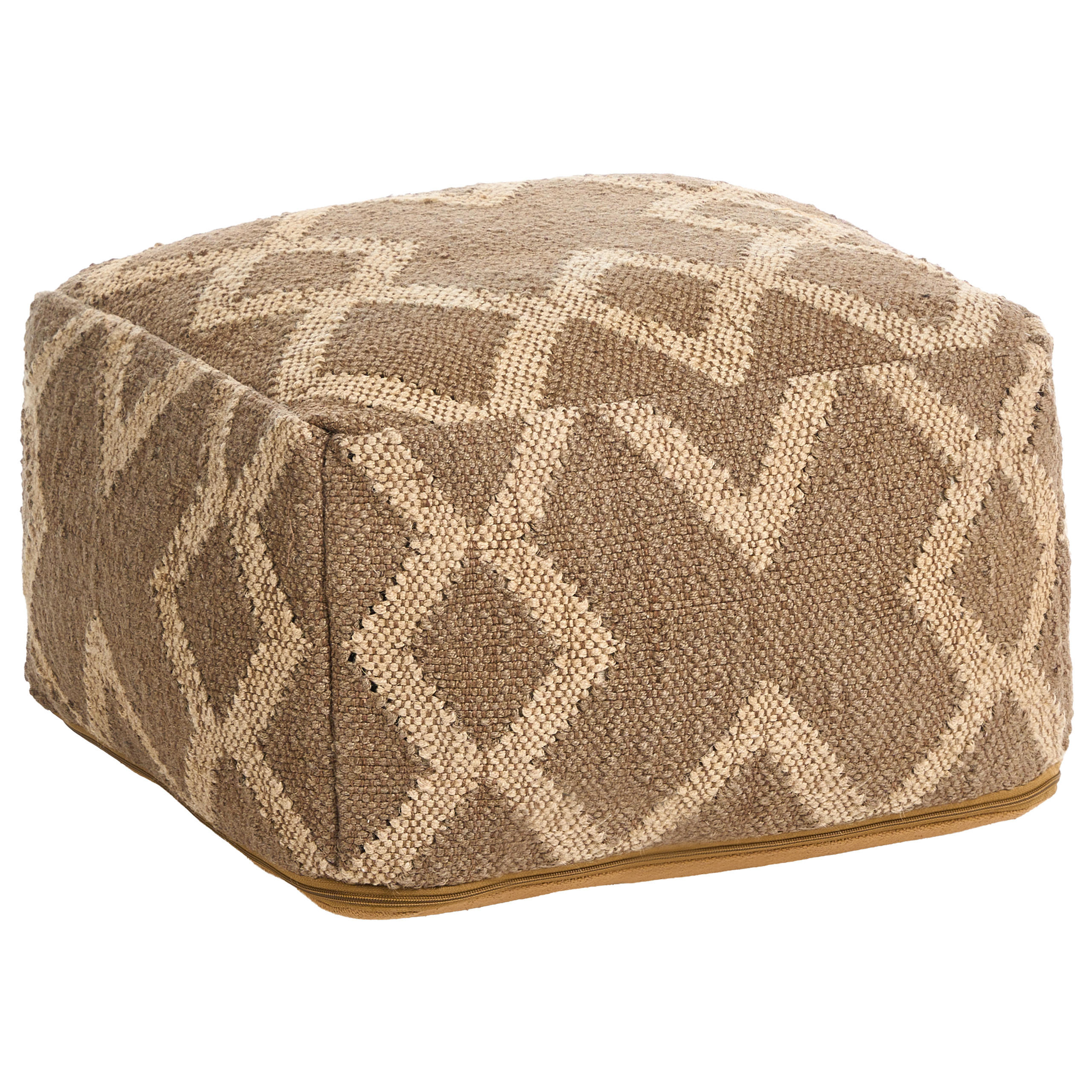 Beliani Pouf Hellbraun, Braun, Beige 50x30x50 cm