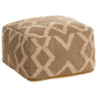 POUF Jute Hellbraun Gopi - Hellbraun/Beige, Textil (50/30/50cm) - Beliani
