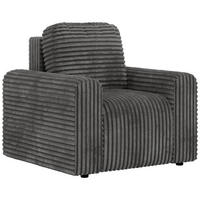 SESSEL NESSARO - Grau Cord - Schwarz/Grau, Kunststoff/Textil (96/94/90cm) - MKS