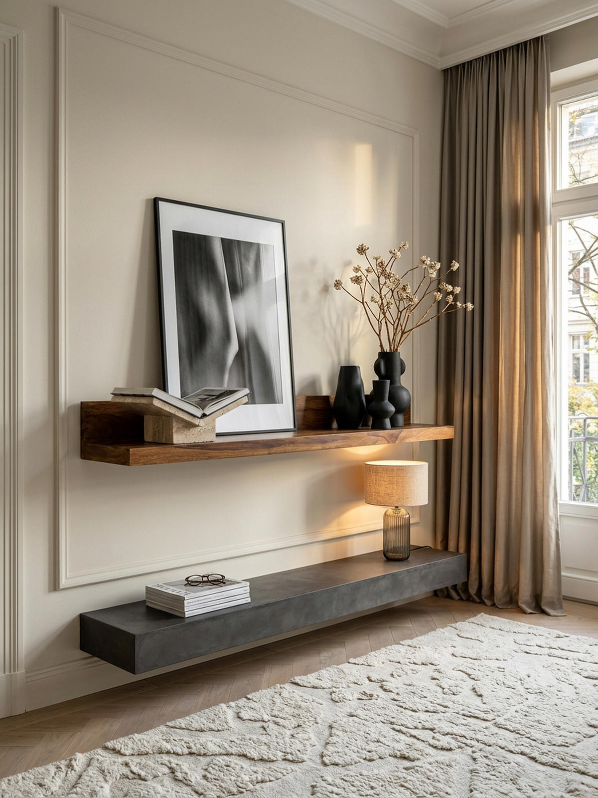 WANDREGAL Massivholz Landhausstil 140 cm Naturprodukt - Braun, Holz (140/17/24cm) - KADIMA DESIGN