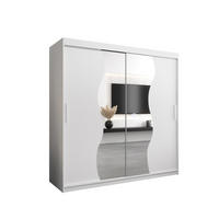 SCHWEBETÜRENSCHRANK 200/200/62 2-türig - Silberfarben/Weiß, Holz/Kunststoff (200/200/62cm) - MÖBEL KRYSPOL
