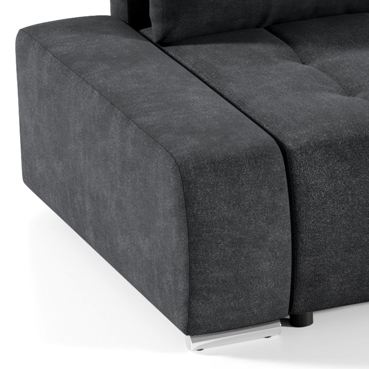 ECKSOFA Jonas 4 Sitzplätze Dunkelgrau - Grau, Holzwerkstoff (265/185cm) - Petits-meubles