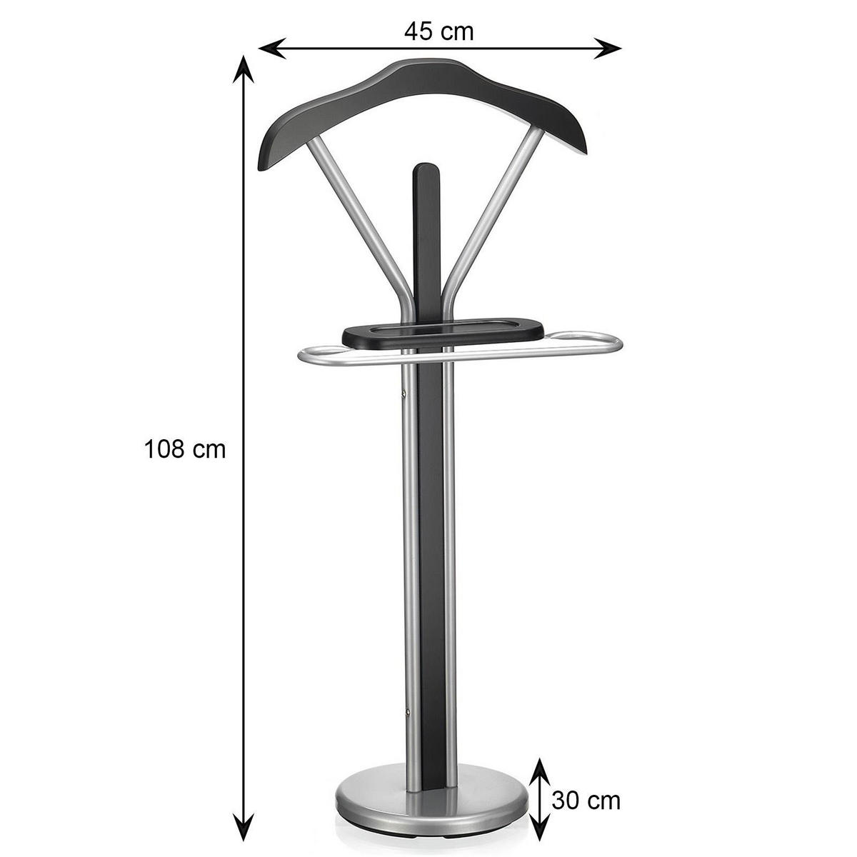 HERRENDIENER FABIO - Schwarz, Metall (45/108/30cm) - IDIMEX