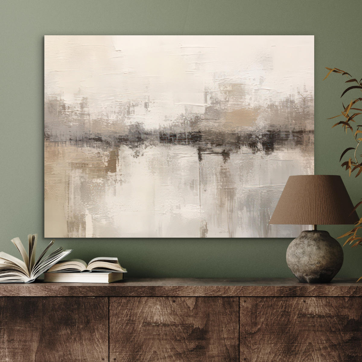 KOVOVÝ OBRAZ Moderné umenie - Abstraktné - Béžové 80x60 cm - béžová, kov (80/60cm) - MuchoWow