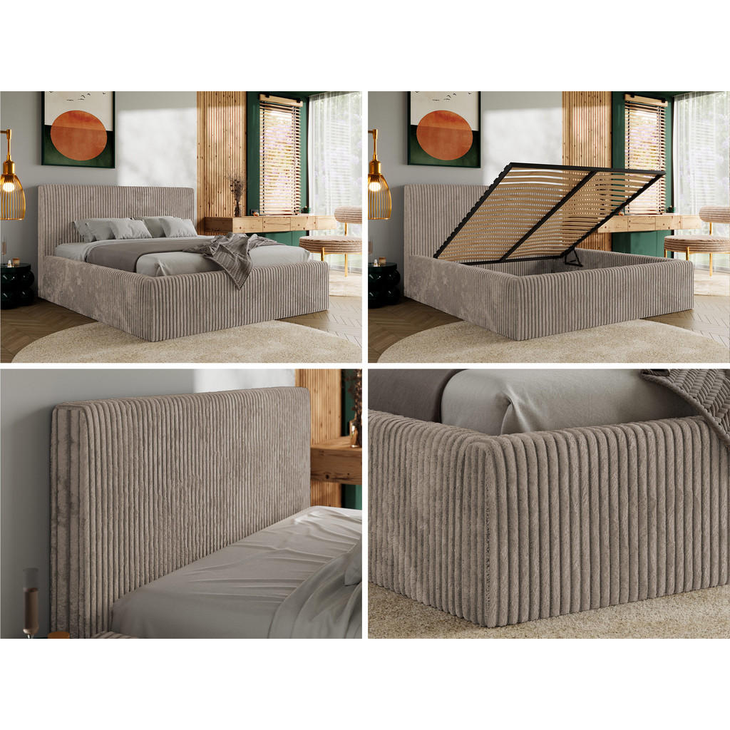 Thumbnail - MKS Polsterbett, Hellbraun, Textil, 2-Sitzer, H3, 7-Zonen, Rechteckig, 140x200 cm, Oeko-Tex®, Schlafzimmer, Betten, Pols...