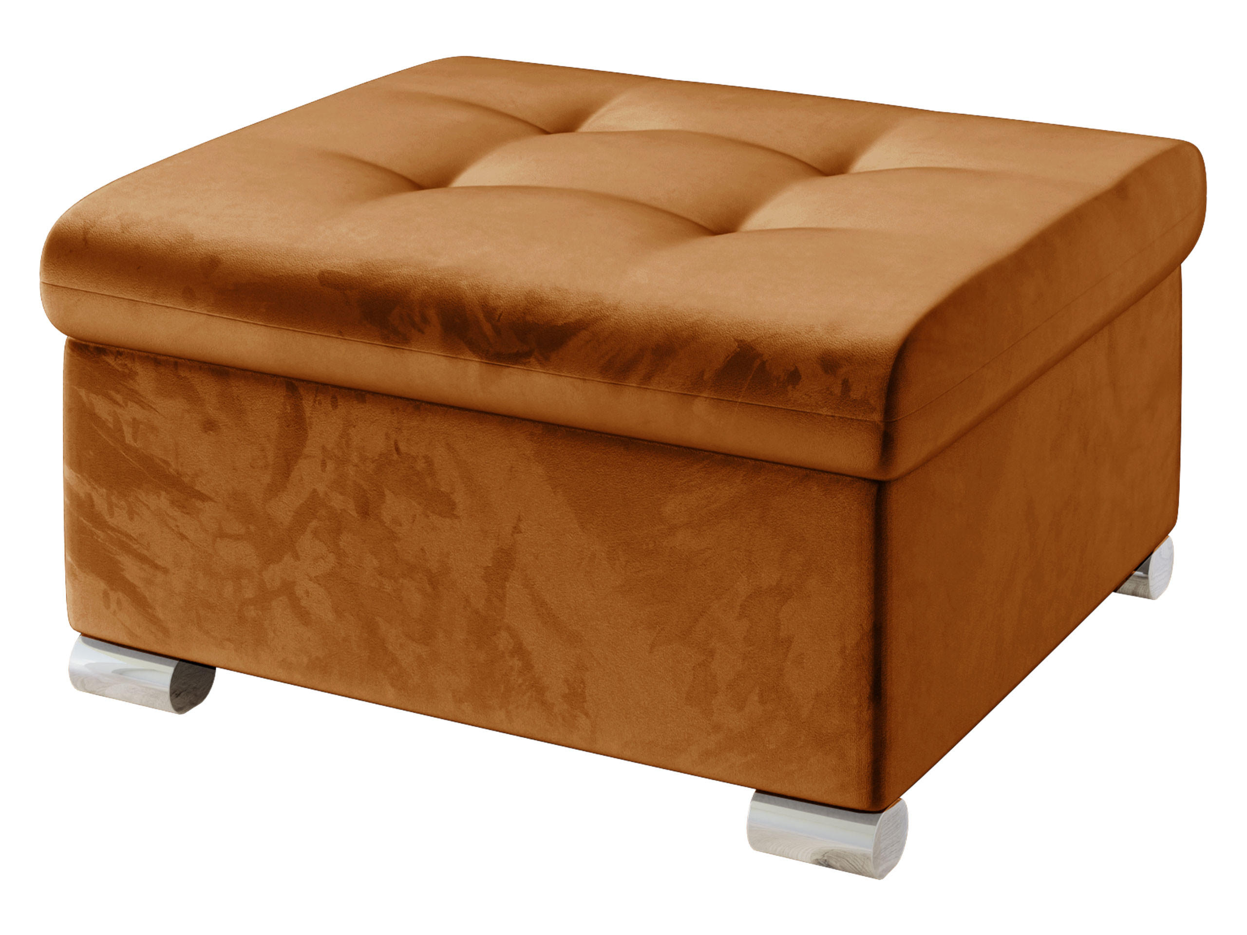 POLSTERHOCKER Niko Klein - Silberfarben/Bronzefarben, Holz/Textil (70/41/68cm) - MIRJAN24