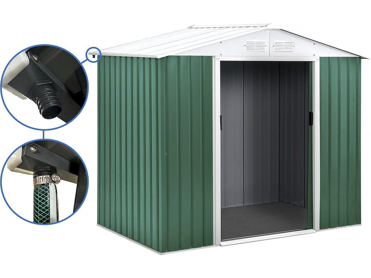 METALL-GARTENHAUS rosas Grün - Grün, Metall (81/203/181cm) - Habitat Garten