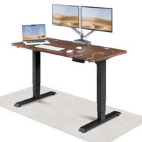 SCHREIBTISCH Elektrisch Höhenverstellbarer HomePro 140x70cm Schwarz/Walnuss mit Memory-Funktion, Anti-Kollisions Technologie - Walnussfarben/Schwarz, Holzwerkstoff (70/140/62cm) - Desktronic