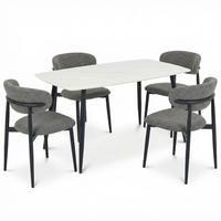 ESSGRUPPE MORA/AZUL 5er Set grau, cremeweiß - Grau, Metall - IDIMEX