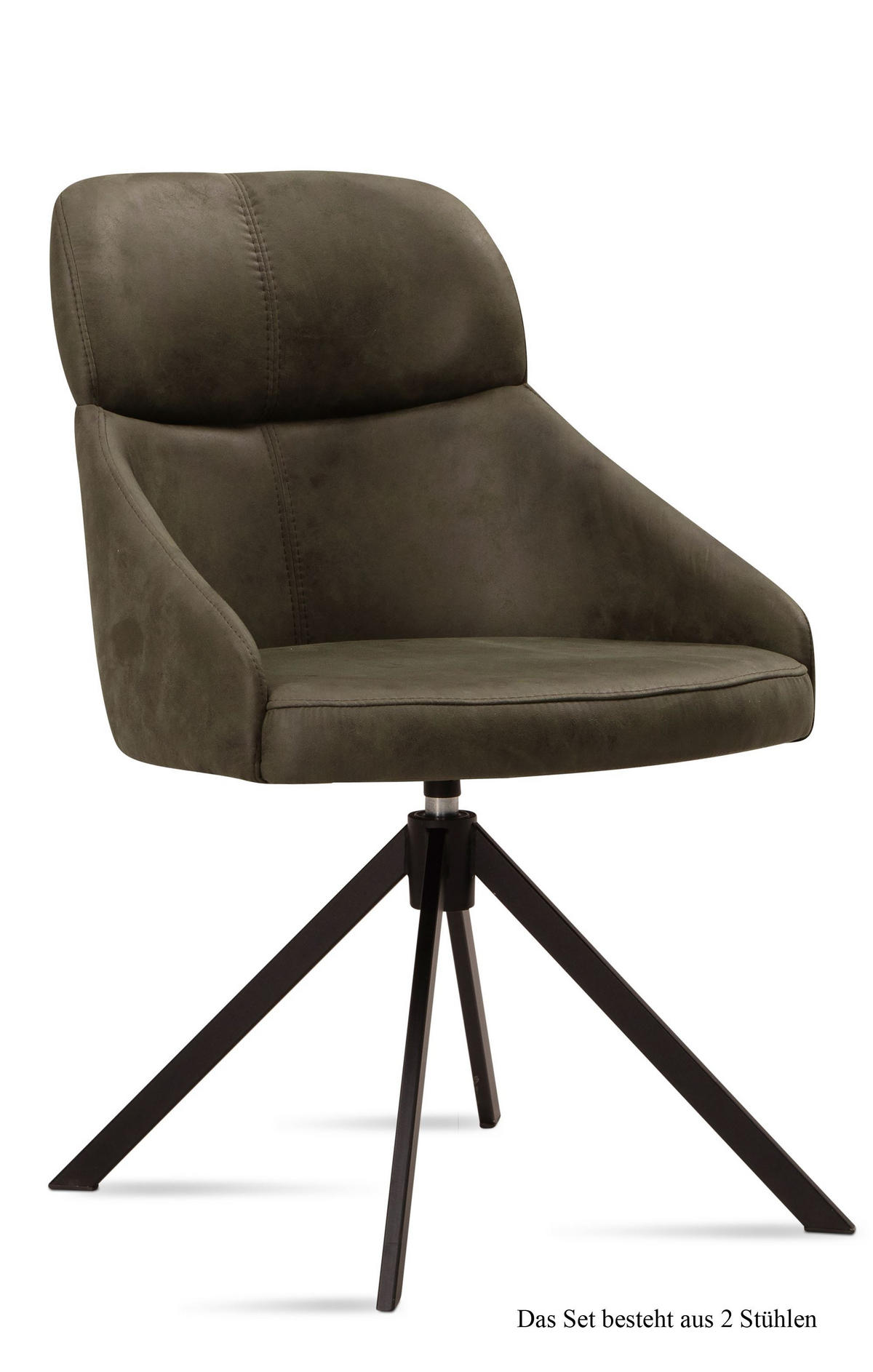 ESSZIMMERSTUHL drehbar (2er-Set) Derska 52x82x63 Schwarz/Khaki - Dunkelgrün/Schwarz, Kunststoff (63/82/52cm) - 58aufmkessel