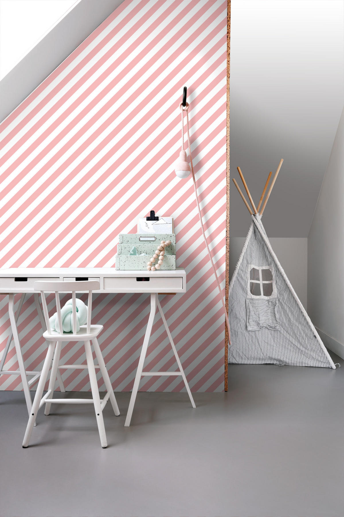 TAPETE Streifen 50 x 900 cm - Pink, Papier (50/900cm) - ESTAhome