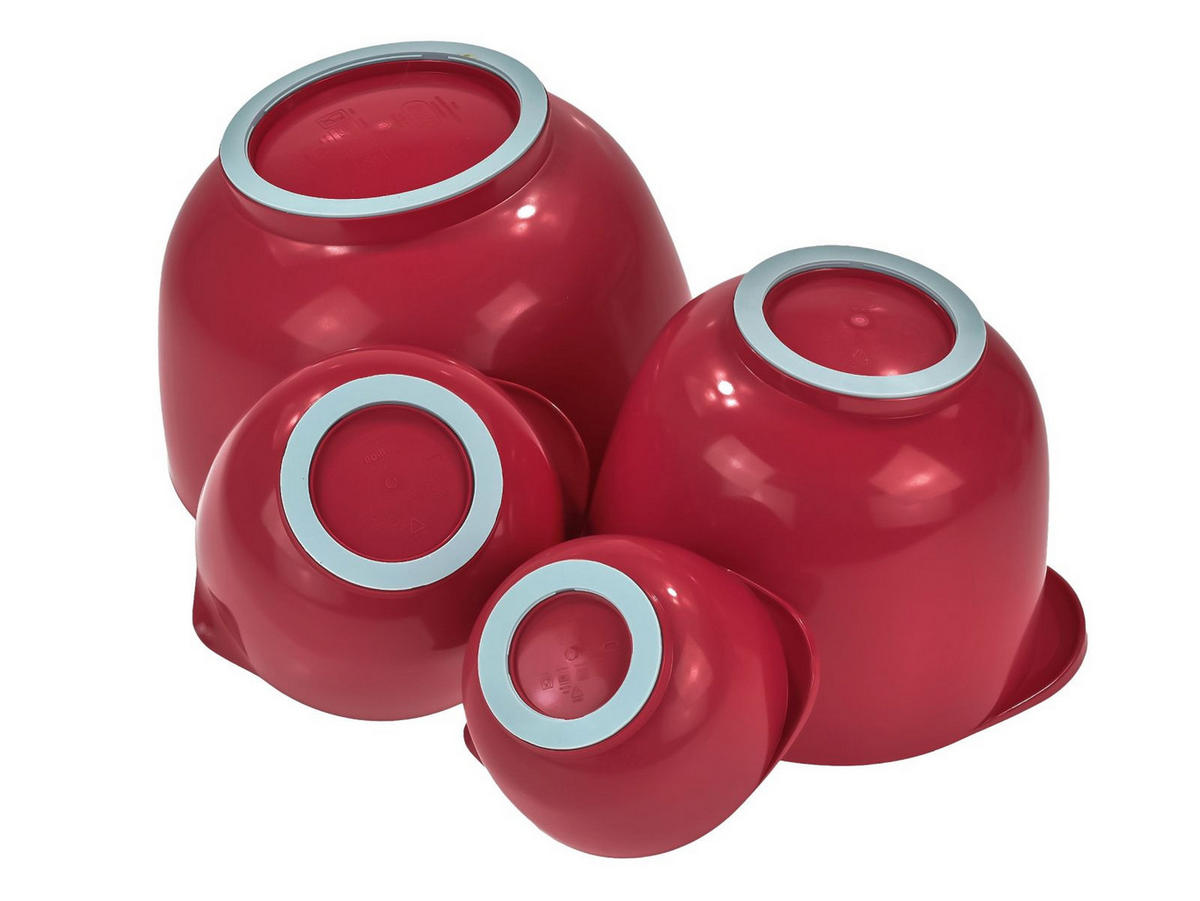 RÜHRSCHÜSSEL-SET Margrethe New rot (4tlg) - Rot, Kunststoff (21/15cm) - Rosti